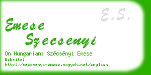 emese szecsenyi business card