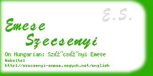 emese szecsenyi business card